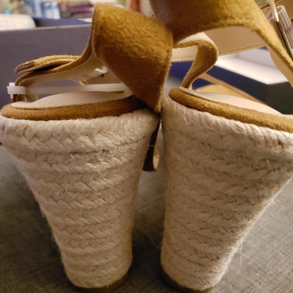 VICKI·VICKI Women's Platform Sandals Wedge Ankle Strap Open Toe Sandals - Picture 7 of 8